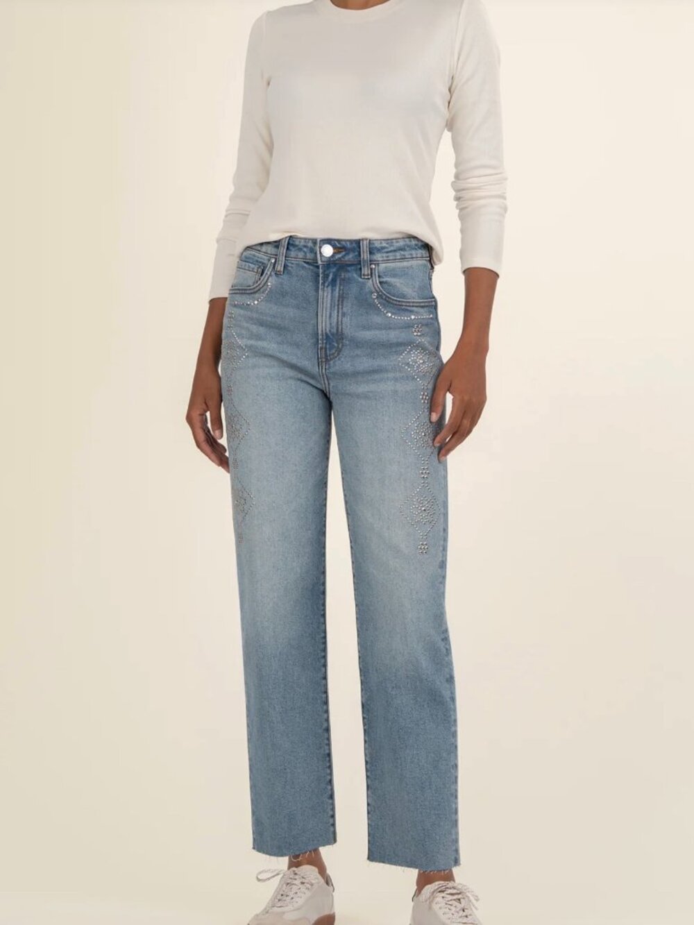 NWT Kut From The Kloth Fay Studded Ankle Straight Jeans 4 - Picture 5 of 12